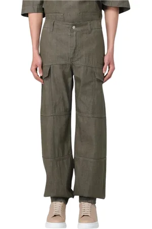Alexander McQueen Broeken, Heren, Groen, M, Groene Cargo Broek Stijlvol Ontwerp