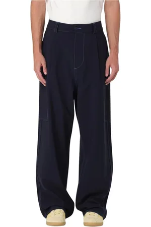 SUNNEI Broeken, Heren, Blauw, L, Blauwe Wijde Broek met Stiksels