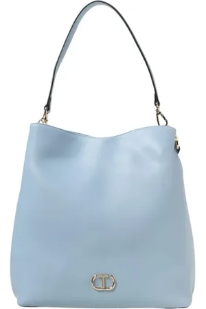 Twin-Set Tassen, Dames, Blauw, ONE Size, Leer, Lucht Schoudertas