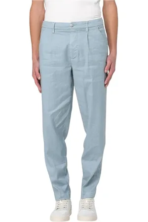 RE-HASH Broeken, Heren, Blauw, W31, Linnen, Linnen Casual Broek