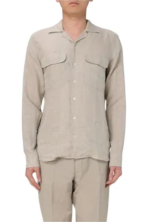 TAGLIATORE Overhemden, Heren, , 2Xl, Linnen, Linnen Casual Shirt met Zakken