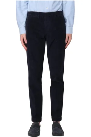 FAY Broeken, Heren, Blauw, W40, Blauwe Corduroy Casual Broek