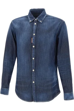 Dsquared2 Overhemden, Heren, Blauw, S, Denim, Denim Overhemd