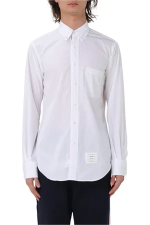 Thom Browne Overhemden, Heren, Wit, M, Katoen, Klassieke Witte Poplin Overhemd