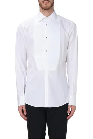 Dolce & Gabbana Overhemden, Heren, Wit, L, Katoen, Elegante Witte Tuxedo Shirt