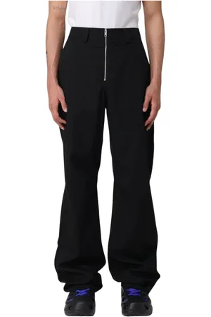 AMBUSH Broeken, Heren, Zwart, M, Katoen, Zwarte Zip Front Broek