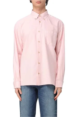A.P.C. Overhemden, Heren, Roze, M, Katoen, Groene Oxford Overhemd Klassieke Stijl