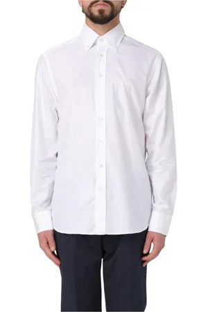 Etro Overhemden, Heren, Wit, XL, Katoen, Elegante Overhemd Lange Mouwen