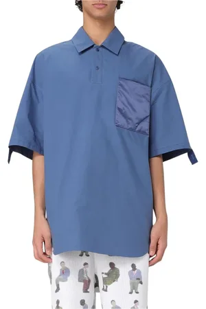 J.W.Anderson Overhemden, Heren, Blauw, L, Katoen, Blauwe Poplin Polo Shirt Zak