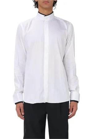 Karl Lagerfeld Overhemden, Heren, Wit, 2Xl, Overhemd met opstaande kraag en lange mouwen