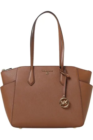 Michael Kors Tassen, Dames, Bruin, ONE Size, Leer, Gestructureerde Saffiano Leren Tote Tas