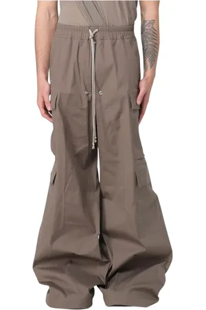 Rick Owens Broeken, Heren, Bruin, S, Katoen, Cargo Drawstring Broek voor Mannen