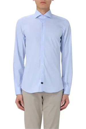 FAY Overhemden, Heren, Blauw, 4Xl, Katoen, Blauw Overhemd
