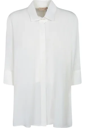 BLANCA Blouses & Shirts, Dames, Wit, 2Xs, Leer, Witte T-shirt met Batwing-mouwen