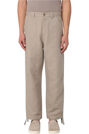 Brunello Cucinelli Broeken, Heren, Groen, 3Xl, Linnen, Casual Linnen Trekkoord Broek