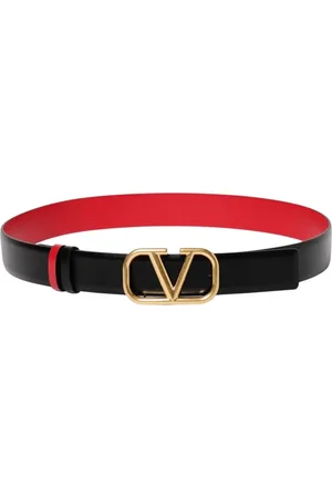 VALENTINO GARAVANI Accessoires, Dames, Zwart, 85 CM, Leer, Elegante Zwarte Leren Riem