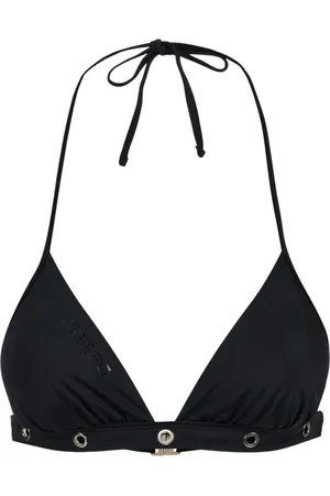 Iceberg Badkleding, Dames, Zwart, S, Zwart driehoekig badpak met metalen studs onder de buste