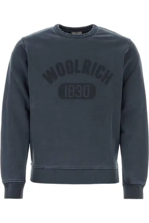 Woolrich Sweatshirts & Hoodies, Heren, Blauw, S, Katoen, Denim Katoenen Sweatshirt