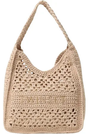 Twin-Set Tassen, Dames, , ONE Size, Katoen, Elegante Gehaakte Schoudertas