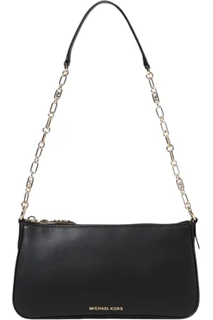 Michael Kors Tassen, Dames, Zwart, ONE Size, Zwarte leren schoudertas