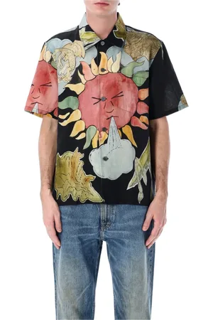 OUR LEGACY Overhemden, Heren, Veelkleurig, S, Katoen, Solar Power Print Linnen-Katoen Box Shirt