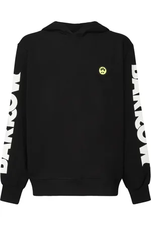 BARROW Sweatshirts & Hoodies, Heren, Zwart, M, Katoen, Zwarte Katoenen Hoodie met Logo