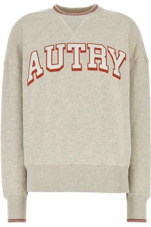 Autry Sweatshirts & Hoodies, Dames, Grijs, L, Katoen, Lichtgrijze katoenen dames sweatshirt