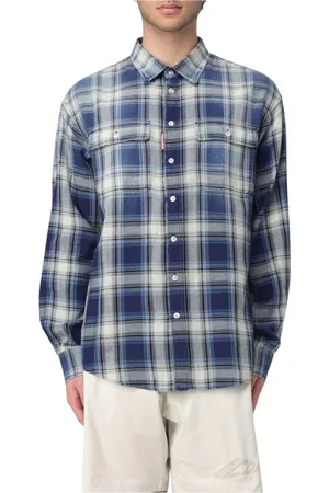 Dsquared2 Overhemden, Heren, Blauw, M, Klassieke Button-Up Shirt met Logodetail
