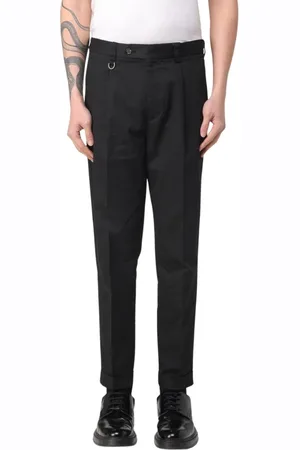Paolo Pecora Broeken, Heren, Zwart, L, Witte relaxte geplooide broek