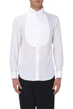 Giorgio Armani Overhemden, Heren, Wit, L, Katoen, Witte Formele Overhemd Bib Front