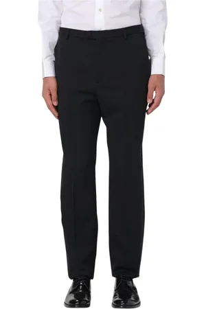 Saint Laurent Broeken, Heren, Zwart, M, Wol, Zwarte Straight-Leg Jurkbroek