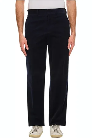 Fendi Broeken, Heren, Blauw, M, Katoen, Blauwe Corduroy Casual Broek