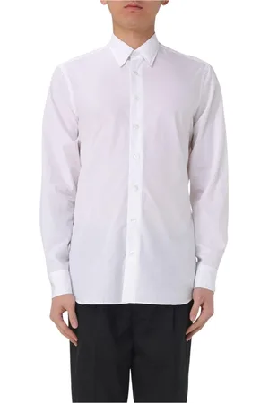 LARDINI Overhemden, Heren, Wit, 2Xl, Katoen, Klassieke Katoenen Poplin Overhemd