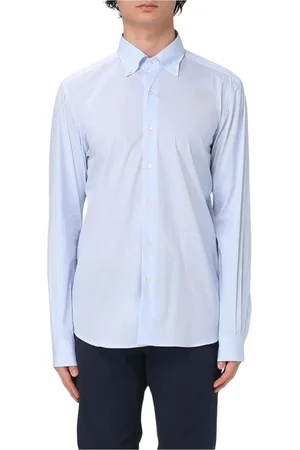 FAY Overhemden, Heren, Blauw, 2Xl, Blauwe Button Down Overhemd Stijlvol Veelzijdig Look