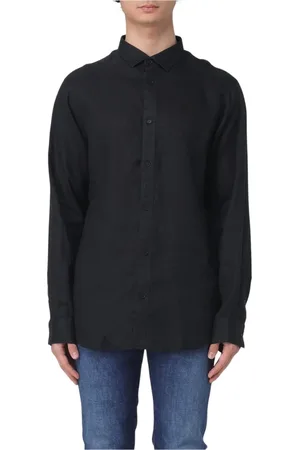 Armani Exchange Overhemden, Heren, Zwart, M, Wit Overhemd Klassieke Stijl