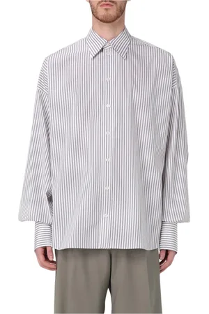 Dolce & Gabbana Overhemden, Heren, Grijs, M, Katoen, Gestreept Overhemd