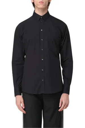 Dolce & Gabbana Overhemden, Heren, Zwart, L, Katoen, Geborduurd Logoshirt voor Mannen