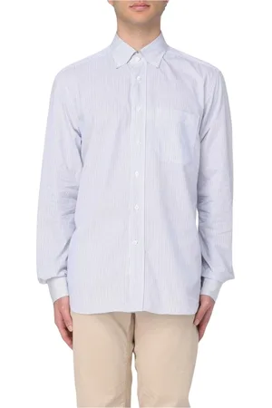 corneliani Overhemden, Heren, Blauw, L, Elegante Blauwe Gestreepte Overhemd