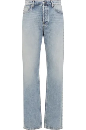 Lanvin Jeans, Heren, Blauw, W34, Katoen, Blauwe Broek Klassieke Pasvorm Katoen