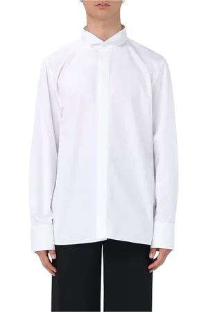 Saint Laurent Overhemden, Heren, Wit, 3Xl, Katoen, Witte Mandarin Kraag Shirt