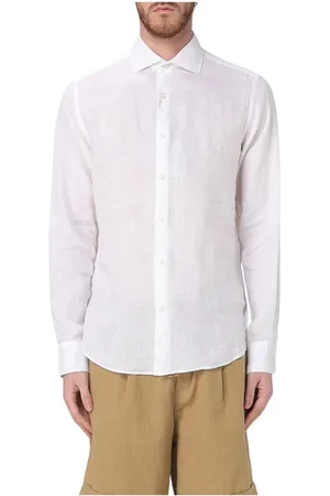 Paul & Shark Overhemden, Heren, Wit, 4Xl, Linnen, Hemelsblauwe Linnen Overhemdjurk