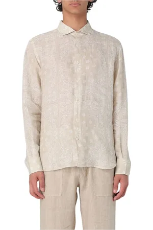MC2 SAINT BARTH Overhemden, Heren, , 2Xl, Linnen, Touw Ontwerp Linnen Overhemd
