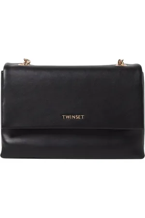 Twin-Set Tassen, Dames, Zwart, ONE Size, Leer, Zwarte Crossbody Schoudertas