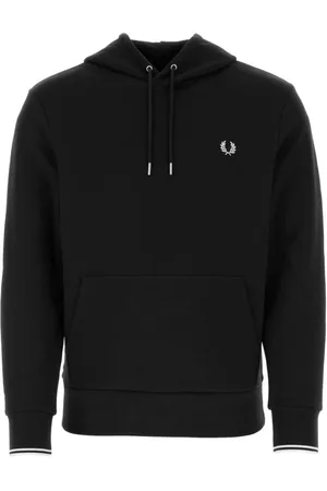 Fred Perry Sweatshirts & Hoodies, Heren, Zwart, M, Katoen, Zwarte Katoenen Sweatshirt