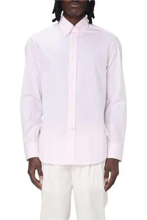 Brunello Cucinelli Overhemden, Heren, Roze, S, Katoen, Elegante Roze Lange Mouw Shirt
