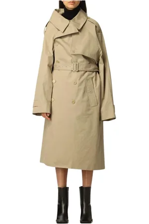 Balenciaga Mantels, Dames, , S, Asymmetrische Gabardine Trenchcoat