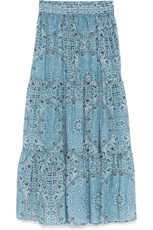 MC2 SAINT BARTH Rokken, Dames, Blauw, S, Katoen, Celeste Rok Lichtgewicht Katoen Zijde Mix