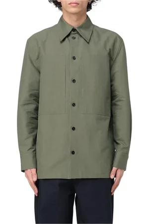 Jil Sander Overhemden, Heren, Groen, M, Katoen, Stijlvolle Lange Mouwen Shirt