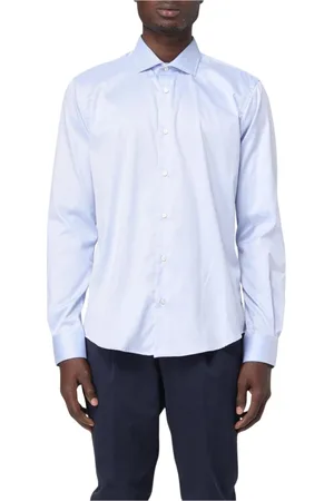 Brian Dales Overhemden, Heren, Blauw, L, Katoen, Blauw Slim Fit Overhemd
