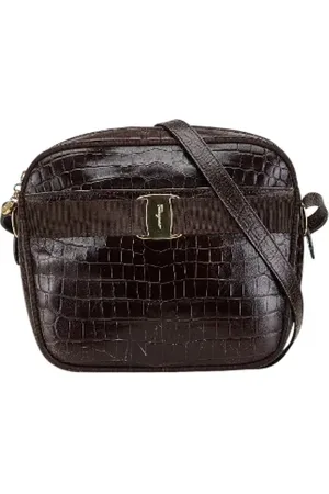Salvatore Ferragamo Pre-owned, Dames, Bruin, ONE Size, Leer, Pre-owned Leather crossbody-bags